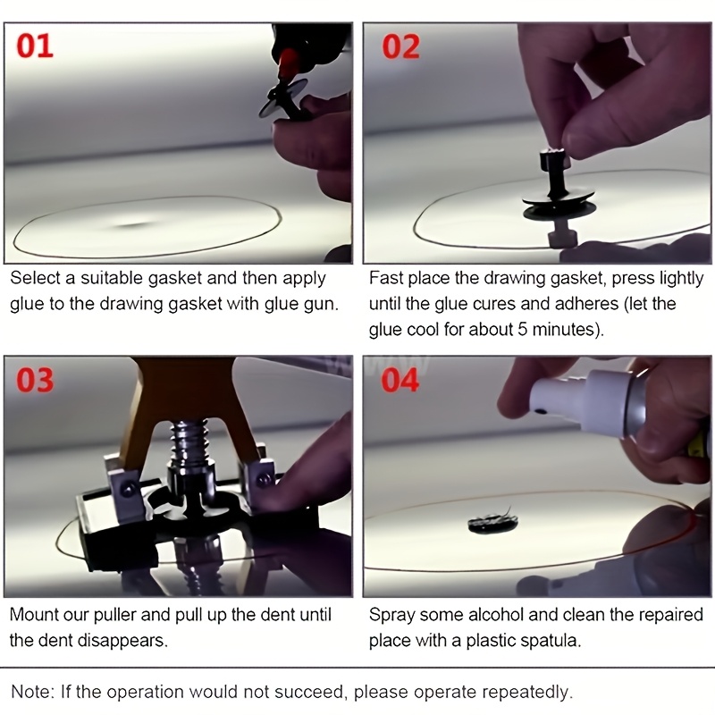 paintless dent repair kit   a dent repair tool set and a golden tool lifter   with 20 dent pull tabs suitable for repairing car body dents caused by hail and other   issues Product details 5