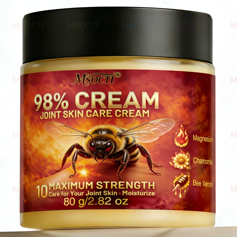 98% Cream, For Your Joint Skin, Contains Bee Venom Magnesium Collagen, Moisturizing Formula, Easily Absorbed, Suitable For Seniors, Sports Enthusiasts And Who Sit For Long Periods.