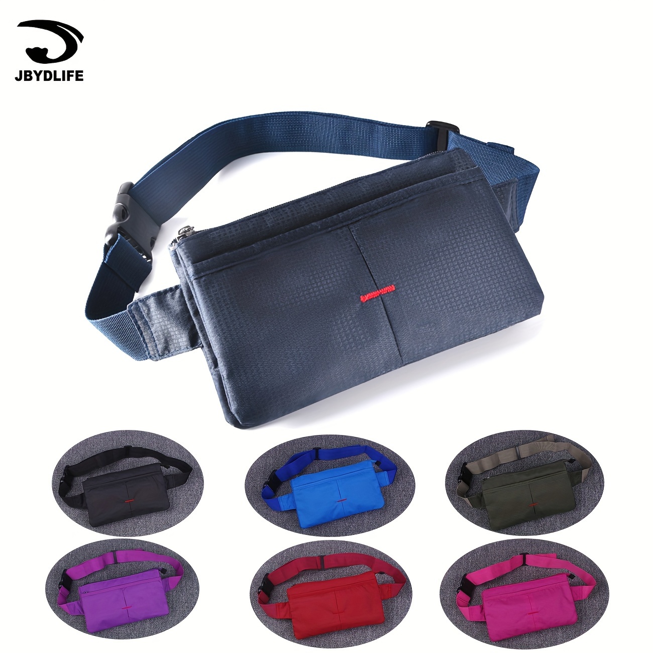 

1pc Ultraslim Nylon Waterproof Small Travel Waist Bag, Running Fanny Packs, Simple Sling Bag