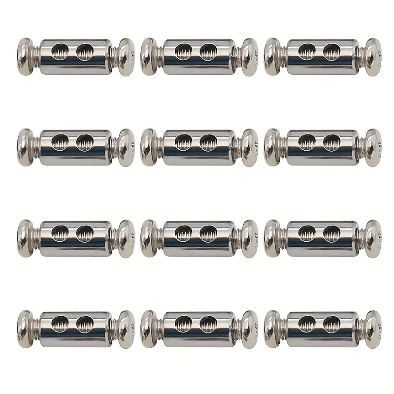 Image of 12 Adjustable Wire Rope Locks With Screw Fixing Durable Metal Suspension Clamps, Suitable For 1-2 Mm Cables, For Hanging Lamps And Decorations, Holiday Decorations And Outdoor Camping Locks