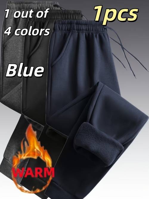 mens warm joggers with adjustable waist pockets soft machine washable athletic pants suitable for gym fitness training casual wear regular fit solid color sweatpants for daily use and outdoor activities