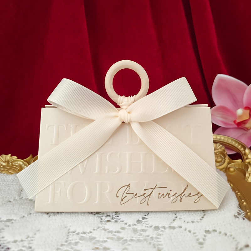 40pcs Elegant Beige Lipstick-Shaped Gift Boxes with Handles - Foldable Paper Candy & Chocolate Packaging for Valentine'S Day, Weddings, Birthdays, Mother'S Day - Party Favors & Decorations, Wedding Favor Boxes, Decorative Gift Boxes, Ribbed Texture Design