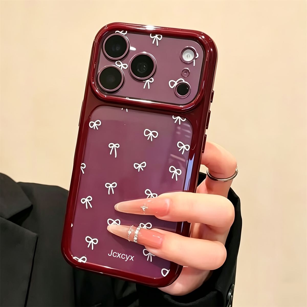 TEMU Phone Case - Y2k Full Screen Cute Bow Pattern Clear Phone Case For Iphone 18 Pro Max 18 Pro 17 Pro Max 17 Pro 17 16 Pro 15 Pro Max 15 Pro 14 Pro
