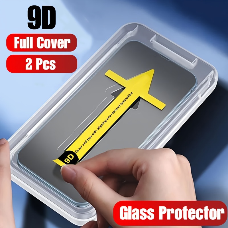 

2pcs Glossy Tempered Glass Screen Protector For 13/11/12/14 Pro Max/mini/15 Plus/xr/xs Max - Easy Installation, 9d Full Coverage, Privacy Protection