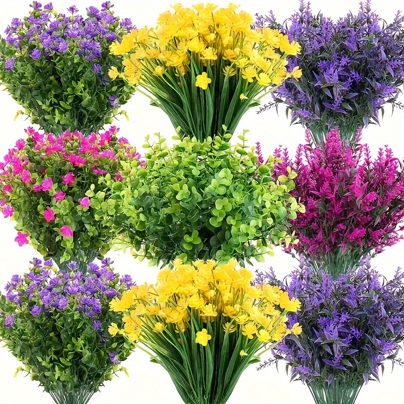 

6 Bundles, Uv Resistant Artificial Flower Boxwood Shrubs For Outdoor Garden, Patio, Porch, Window Box, Home, Wedding, Farmhouse, Hanging Décor, Room And Home Decor