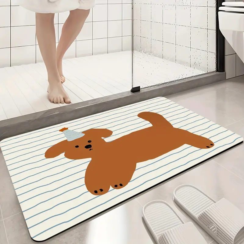 1pc quick dry bathroom mat non slip absorbent mud floor mat with polyester blend machine washable ideal for shower entryway living room kitchen bedroom farmhouse style bathroom mat Product details 0