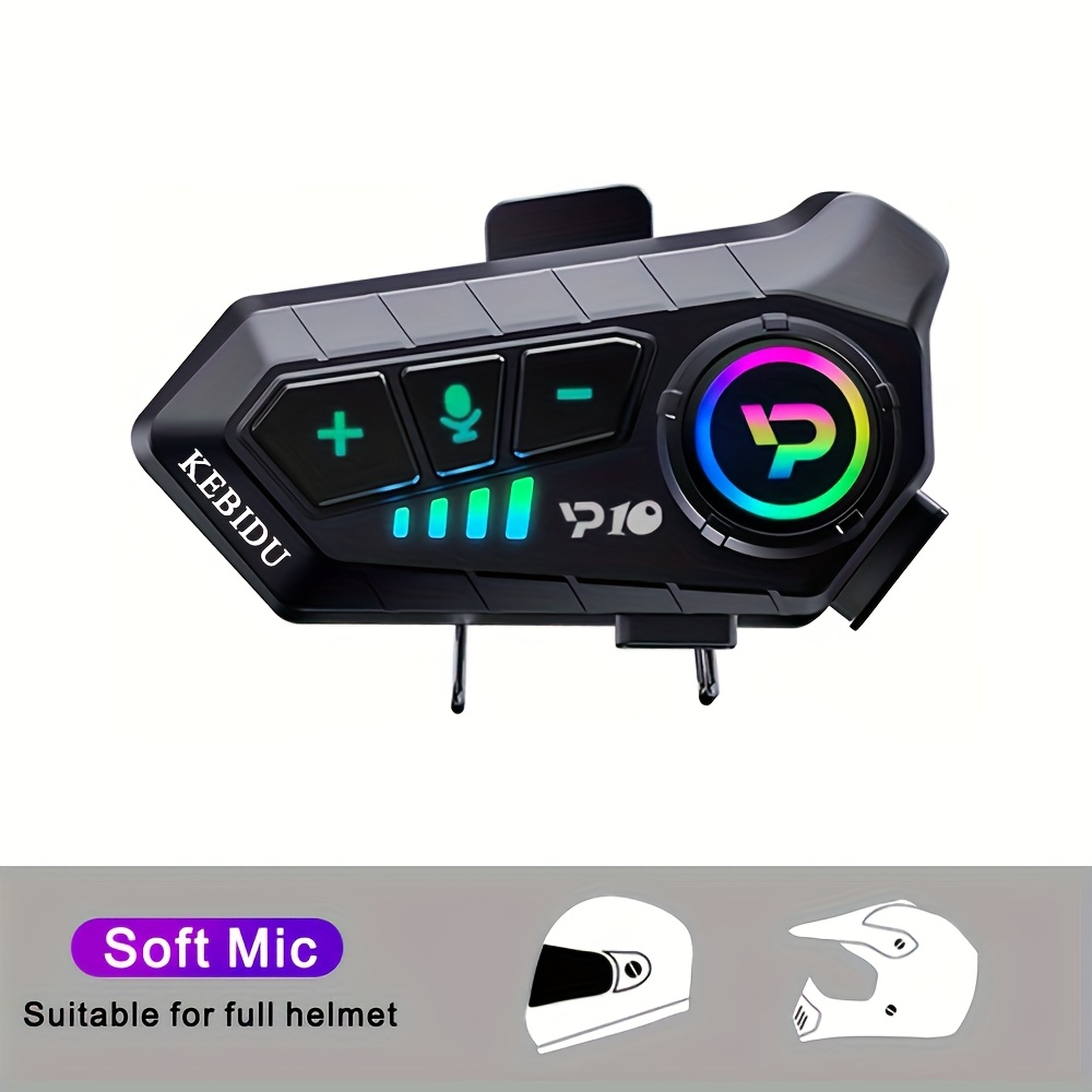Motorcycle Helmet Headset Calling Kit Stereo Anti-interference Music Player Speaker Riding Electronic Device Wireless 5.3, Type-c Port Charging Without Intercom Function