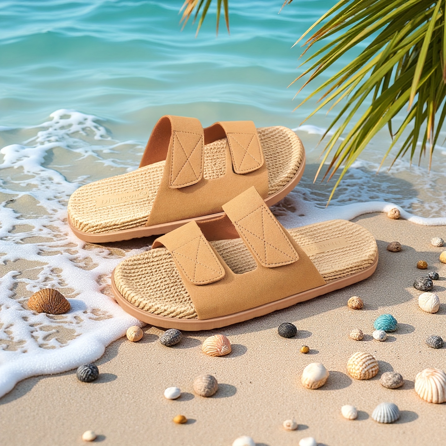 summer casual mens shoes stylish outdoor sandals lightweight non slip durable breathable adjustable lace beach slippers made of pu high   eva material comfortable indoor home bathroom slippers suitable for   sports sandals Product details 4