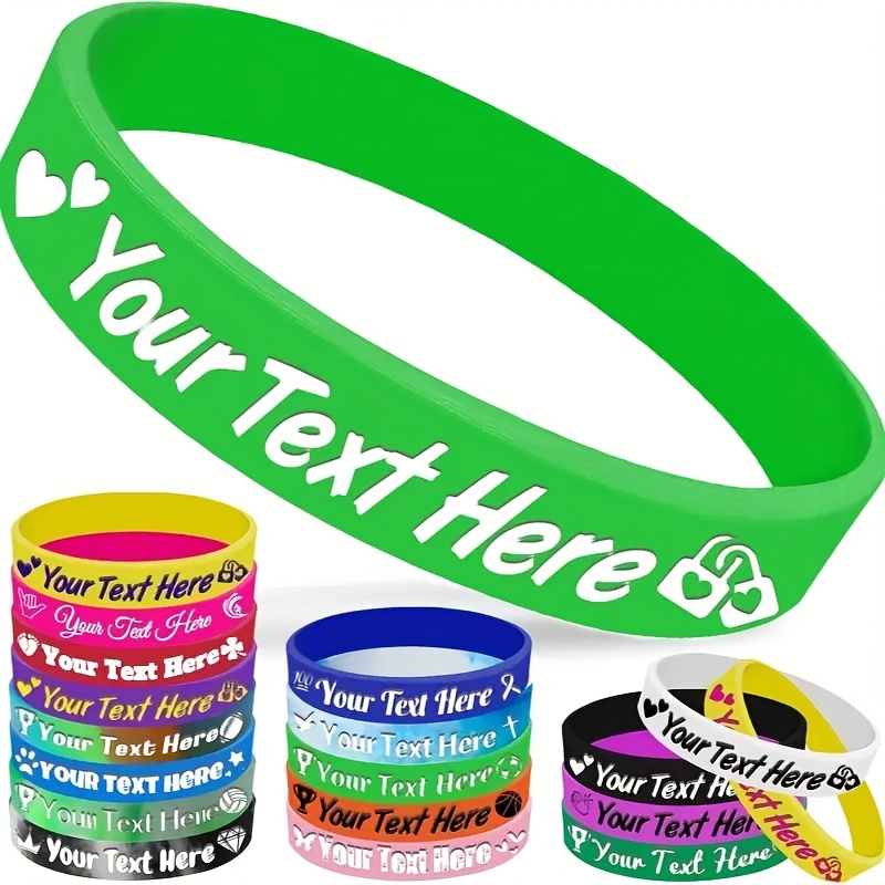 17pcs Custom Engraved Durable Silicone Wristbands for Women