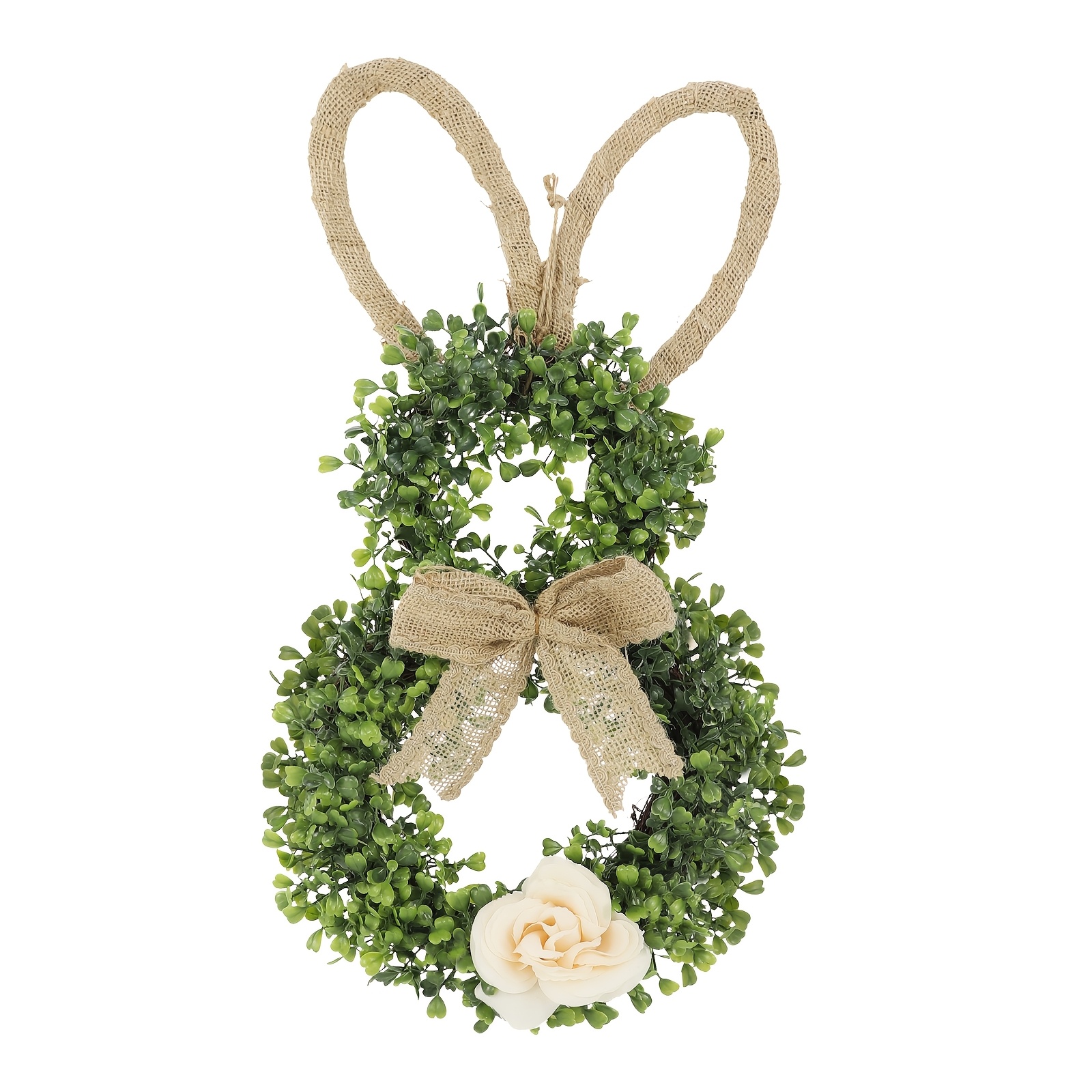 1pc Easter Cute Rabbit-shaped Wreath, Wall-mounted Wreath, Door Wall Decoration, Home Garden Decorative Wreath