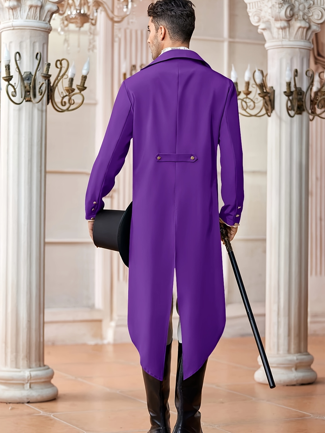 Mens Purple Coat With Tails Mens Steampunk Gothic Tailcoat Jacket
