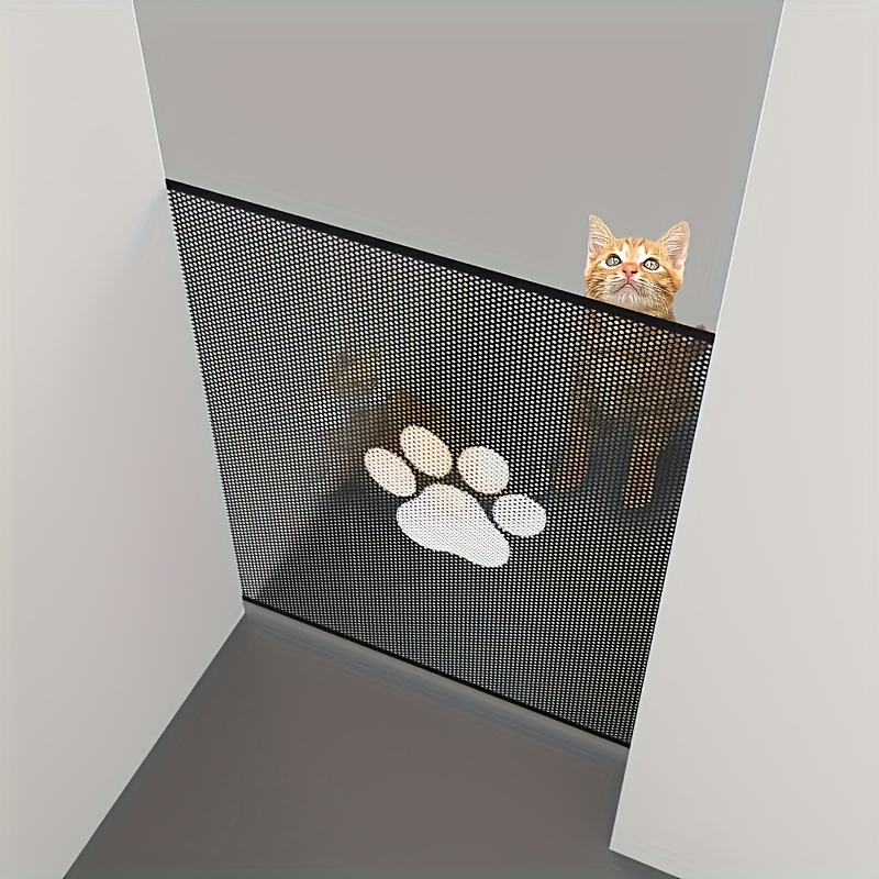 

1pc Retractable Pet Gate, Adjustable Safety Barrier For Dogs And Cats, No-drill Installation, Indoor Staircase And Isolation Mesh Fence