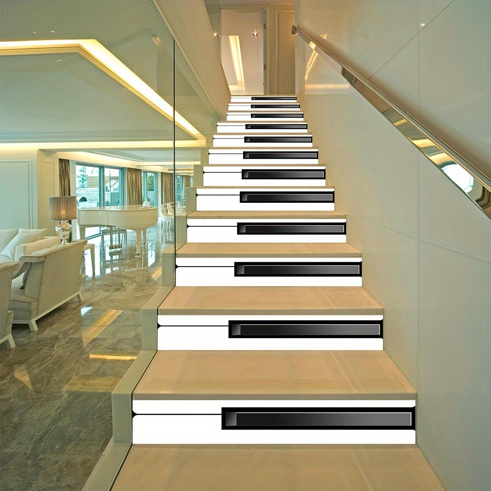 vinilo adhesivo para escalones de escalera de estilo nórdico geométrico