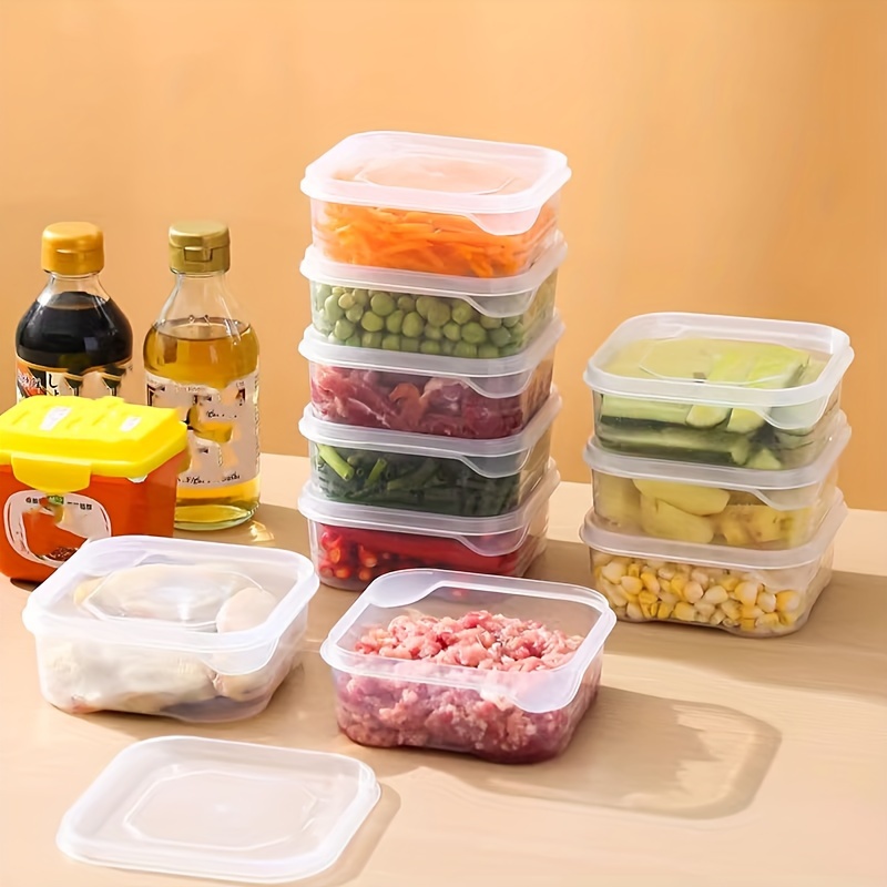 10pcs storage container multifunctional leak proof and reusable food sealed box with lid portable and reusable food storage box for meat fruit and vegetable kitchen organizers and storage kitchen accessories details 1