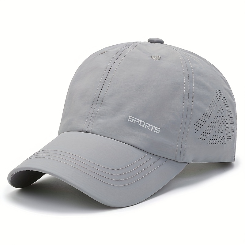 TEMU Nouvelle casquette de baseball fine à séchage rapide et respirante pour sports de , chapeau de soleil à visière plate