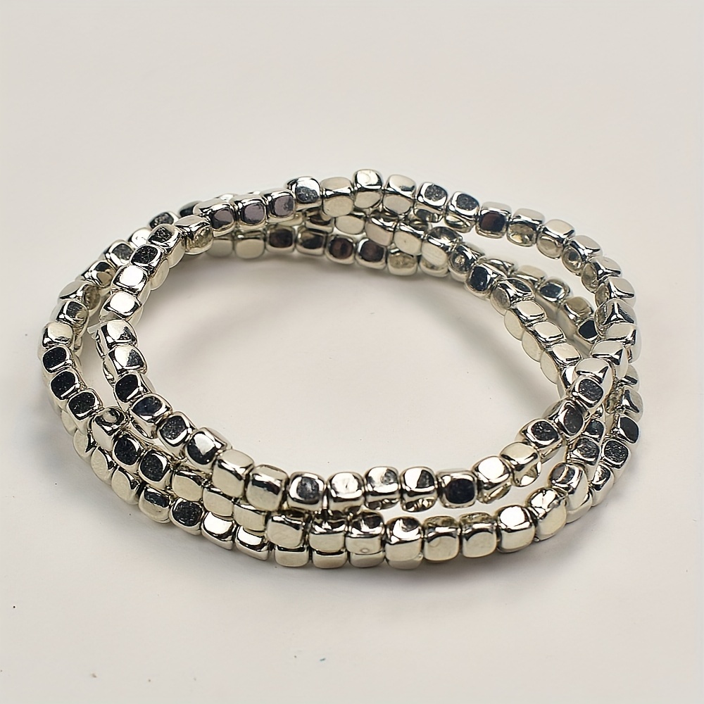 TEMU 3pcs/set Spring Bracelet Bohemian Elegant Women' Stackable Bracelet Set - Perfect For Or As A Gift For A Friend