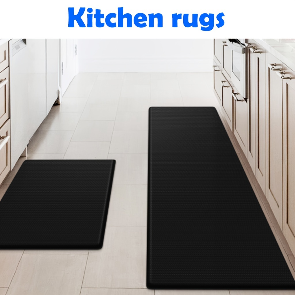 TEMU Pvc Kitchen Rugs 2pcs, Kitchen Mat Non-slip Kitchen Floor Mat, Ultra Soft Heavy Duty Pvc Foam Rugs For Kitchen, Floor Home, Office, Sink, Laundry,father Gift