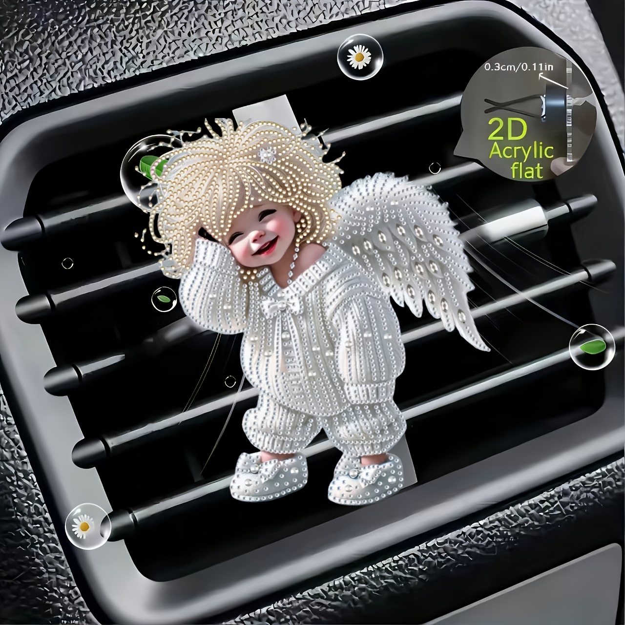 2d Flat, Cute Little Boy Air Outlet Clip Decoration, "no Fragrance Source", Equipped With Double-layer Odorless Sponge Sheet, Car Fragrance Diffuser, Valentine's Day Gift, Cute Car Interior Additions