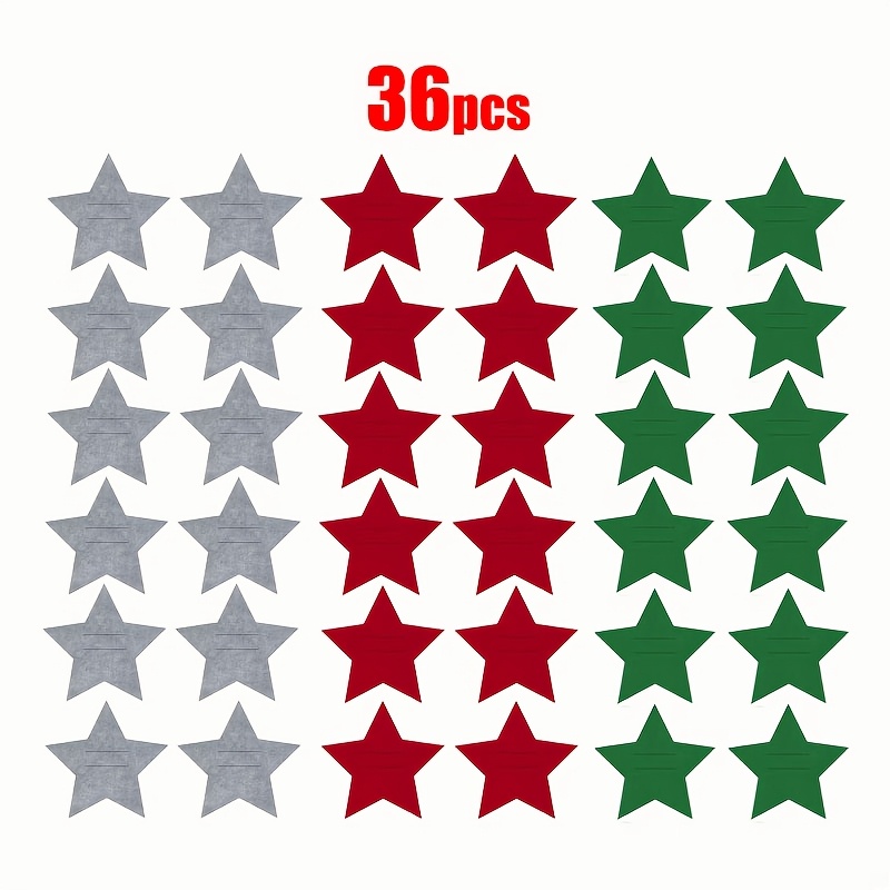 TEMU Lot de 36 sets de table en feutre d' de Noël, ensemble tricolore rouge-vert-, organisateur de couverts de fêtes, convient pour la décoration de