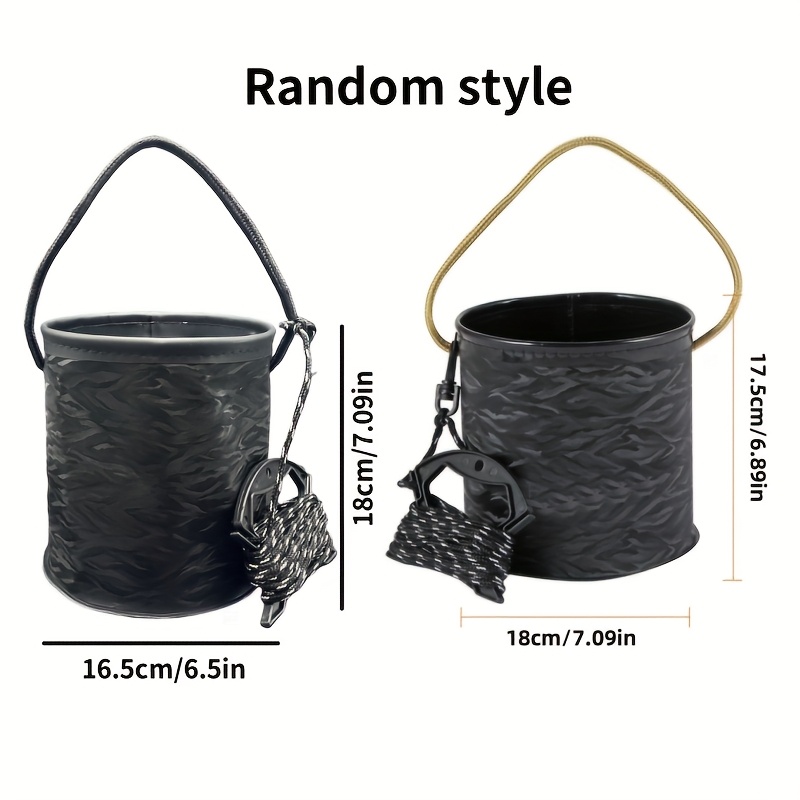 1pc New 3d Pattern Water Bucket, Outdoor Camping Small Bucket, Fishing Bucket, Lure Live Fish Bucket, Foldable Small Bucket Random Color