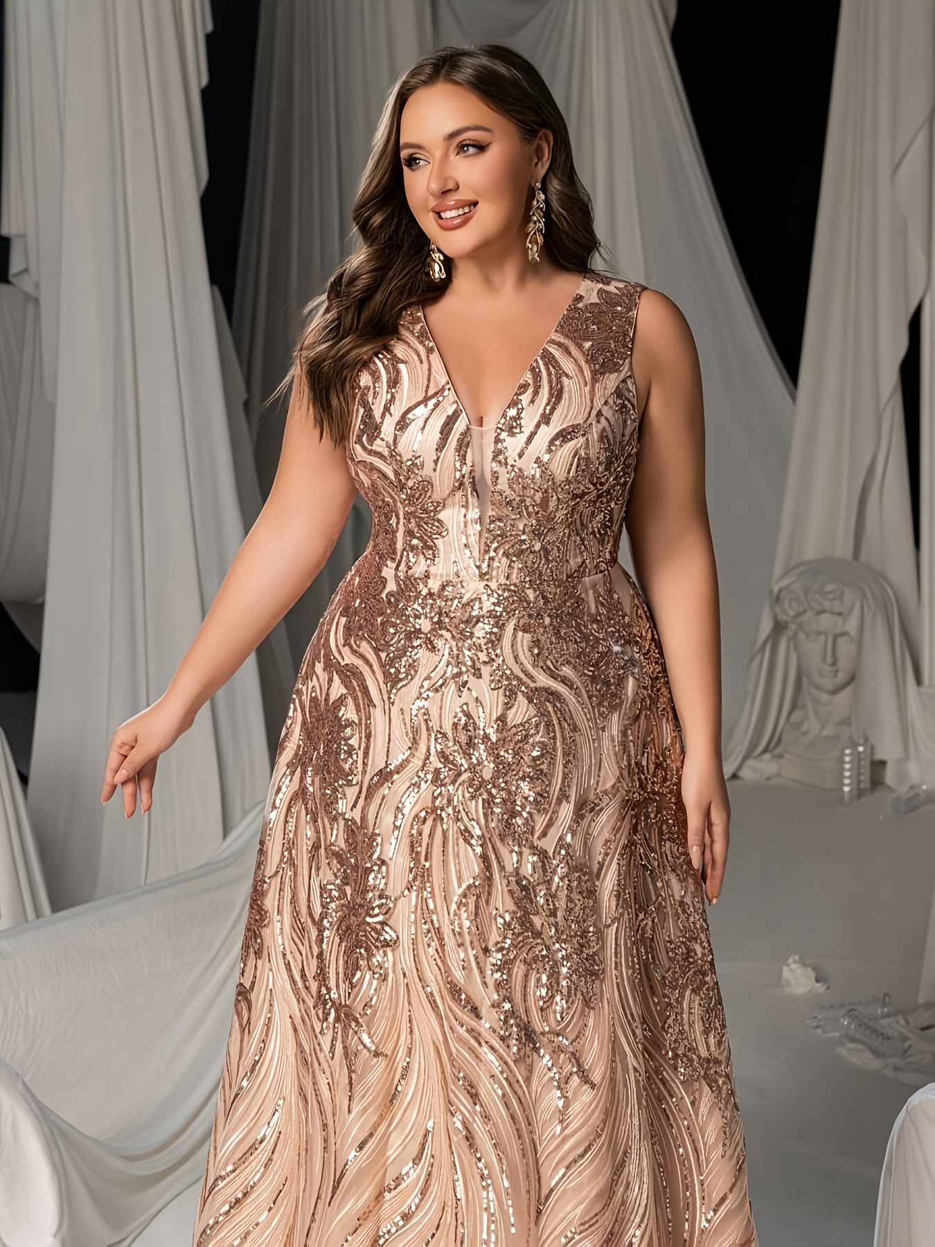 sachin and babi light blue dress Shop Online Plus Size Rose Gold Dresses Pleated Design, Elegant Style