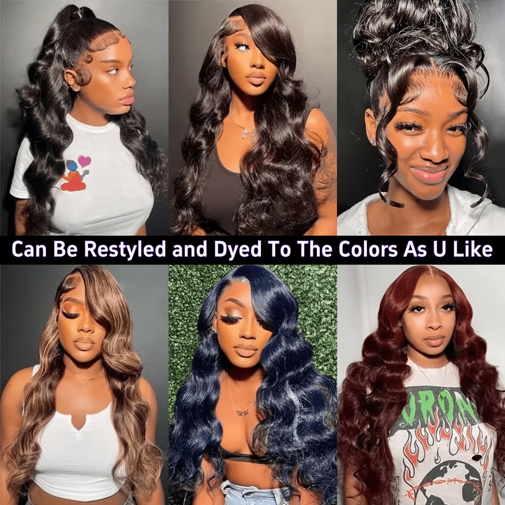 360 Full Lace Body Wave Human Hair Wigs Glueless Hidden Strap Pre Plucked Natural Hairline 180% Density Natural Color Wear & Go High Ponytail Bun Wigs for Women
