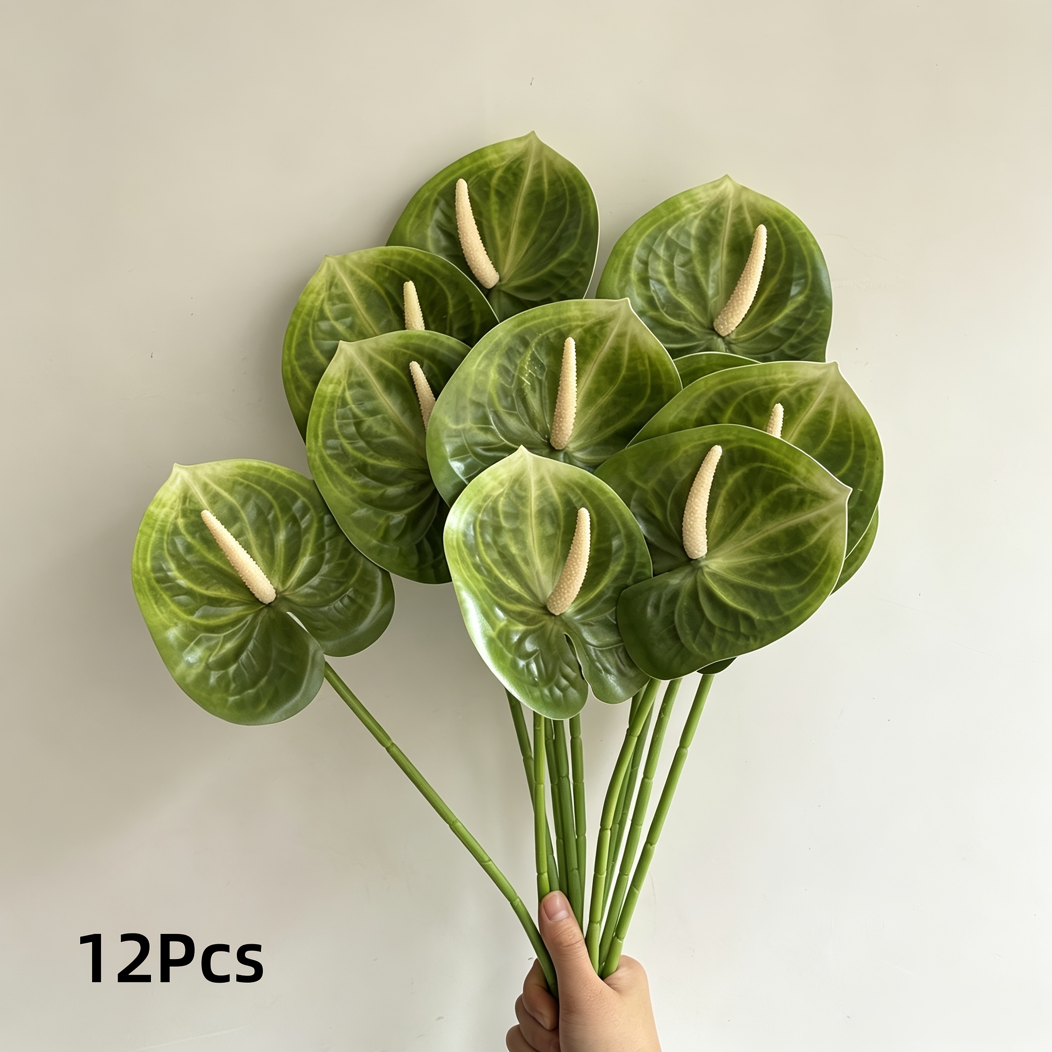 TEMU 12pcs Fleurs d' Artificielles, Tiges Flamboyants/Fleur de Queue Faux, Fleurs Faux Réalistes pour Chambre à Coucher, Maison, Pièce, Décoration de