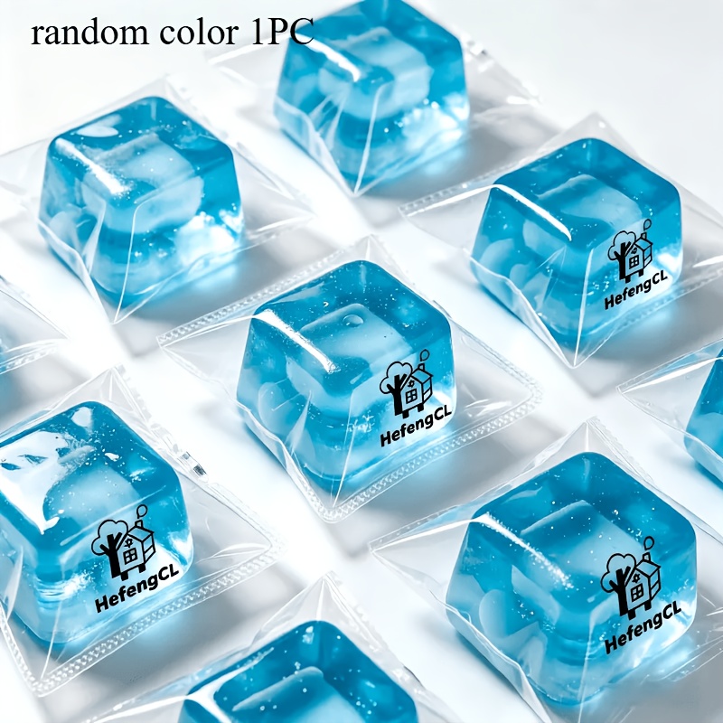 Q-bouncy Translucent Of Ice-shaped Soft Rubber Toy, Ice-feeling , Slow Rebound Squeeze Toy, , Elastic Texture, Tactile Toy Suitable For Autistic Sensory Toy, Classroom Reward Toy, Random Color