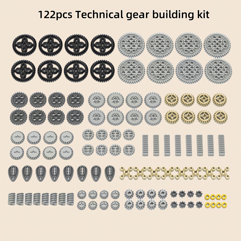 122 Particle Diy Technology Mechanical Gear Building Blocks Mixed Parts Package Bulk Accessories.random Color