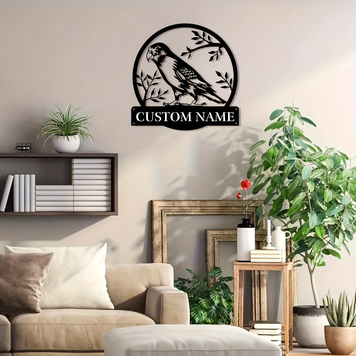 Custom Parrot Wall Art, Personalised Metal Decoration