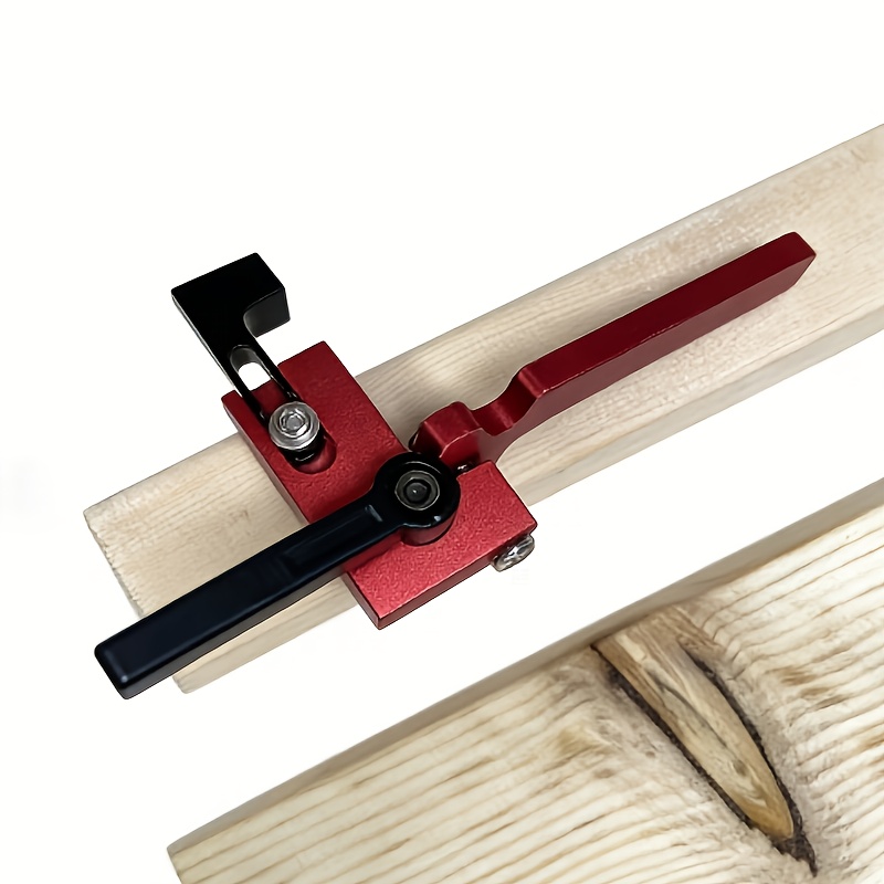 TEMU Red Aluminum Alloy Push Handle Backstop Limit, Woodworking Block, Limit, Aluminum Alloy Miter Track Stop, Flip Block Positioning , Woodworking