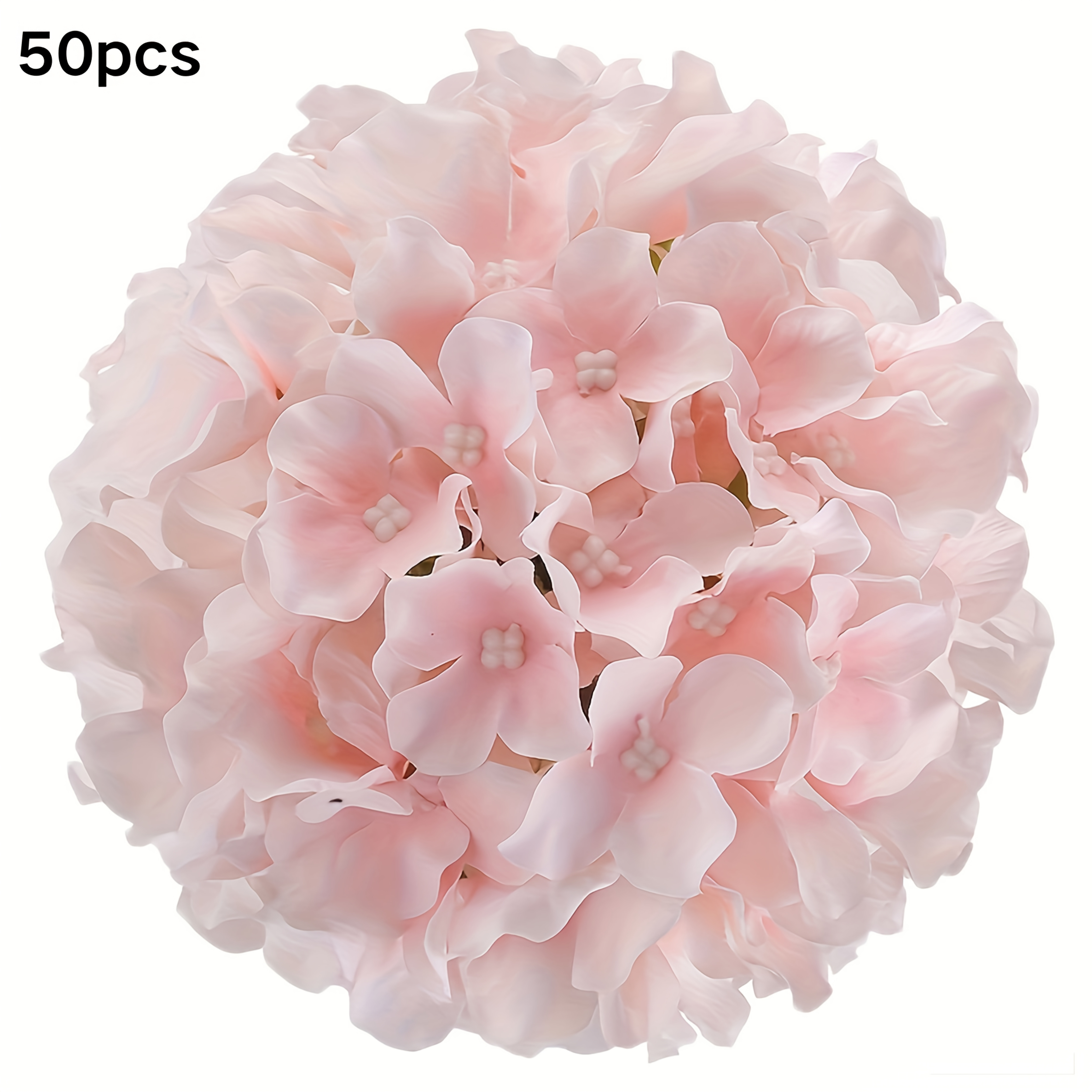 E-shop 50 Rosa Hortensienköpfe (mit Draht) 50 Weiße Hortensienköpfe (mit Draht) 50 Champagner Hortensienköpfe (mit Draht)