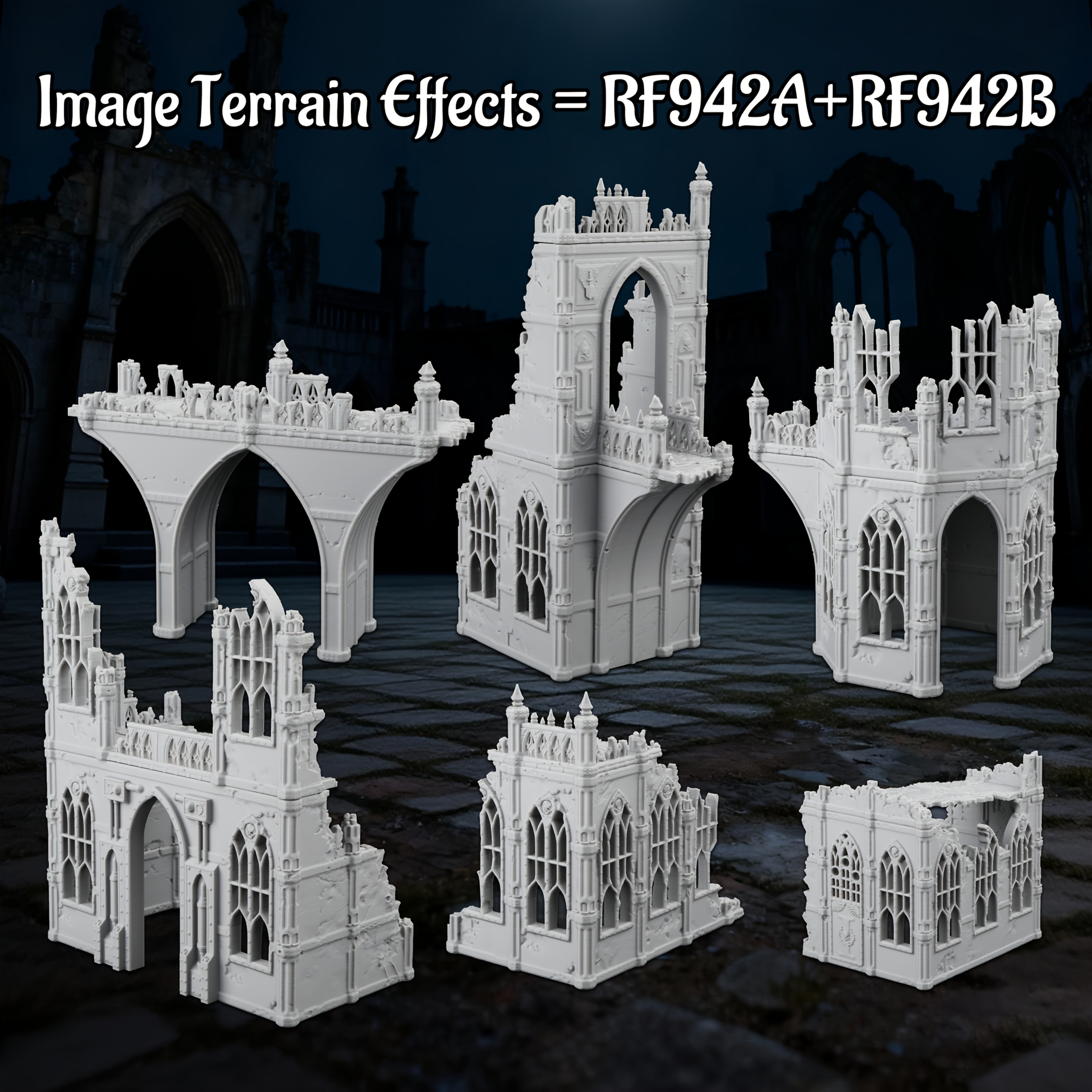 Small-Scale Models of Imperial Ruins for RPGs, Fantasy Scenery