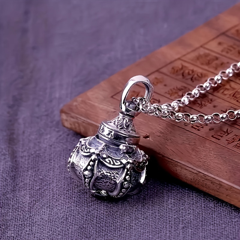 Vintage Copper Pendant Necklace with Perfume Box Accessory