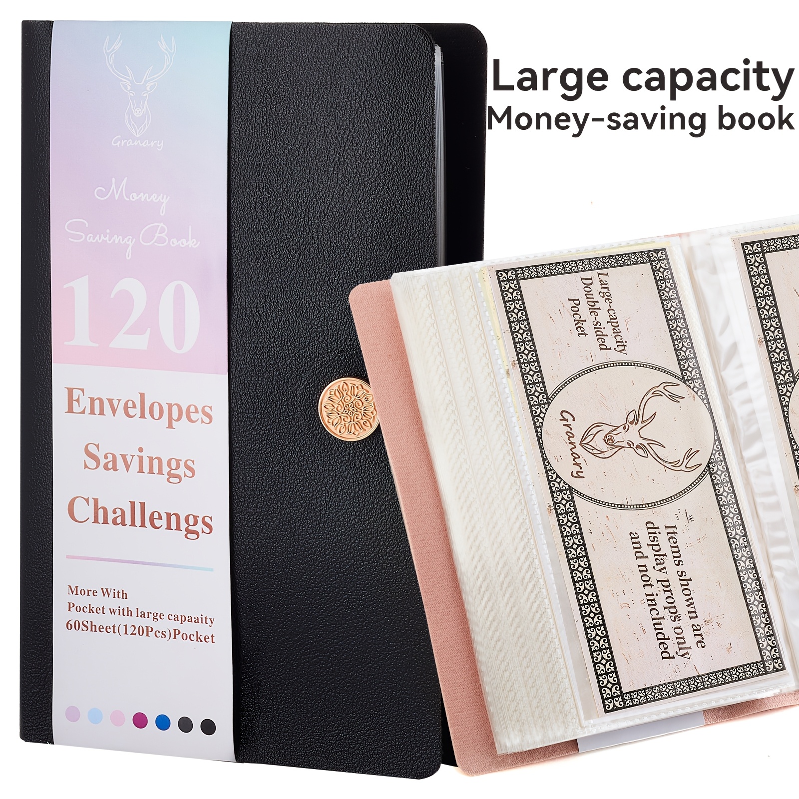 TEMU d'Économie de Coûts d'Entrepôt - Carnet de Budget avec Timbres, Billets de Caisse et Cartes Postales, 60 Ensembles de Grands Livres de Comptes