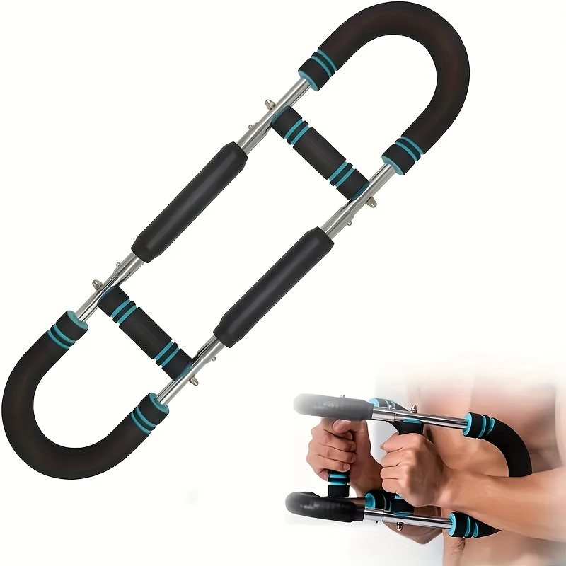 U-Shaped Adjustable Forearm & Chest Strength Trainer - 2-Level Spring Resistance Bands, Comfortable Grip, Detachable Design, 60-100LBS Home Gym Equipment for Arm Workouts, Portable Strengthener for All Fitness Levels, Gym Accessories, Sleek Exercise Equipment, Durable Construction