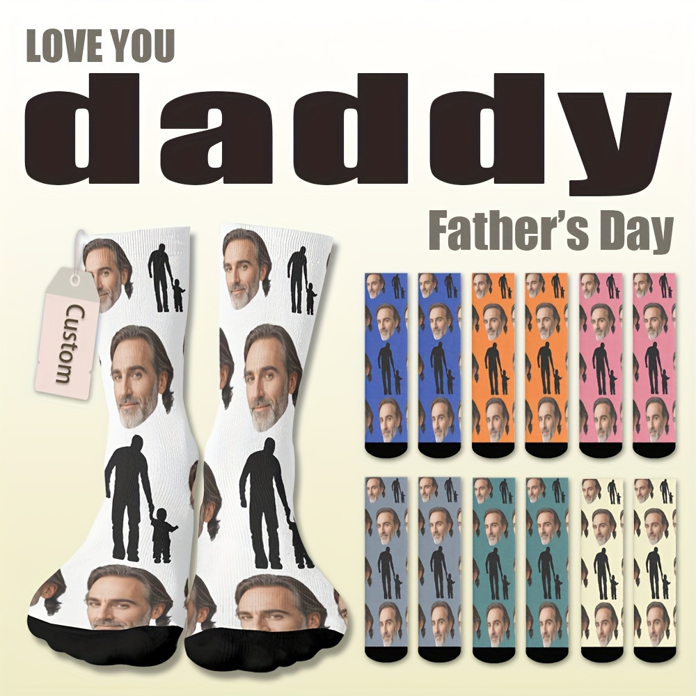 

Custom Face Socks, Personalized Funny Father's Day Gift Socks With Photo Customized, Novelty Trendy Present Socks For Dad Grandpa Grandparents