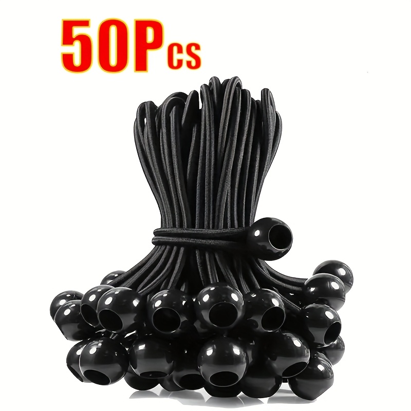 E-shop Stück Nylon Hochleistungs-Elastikseil mit Kugel, Zeltleine, Camping Gütertransport, Outdoor-Unterstützungszubehör, Schwarz