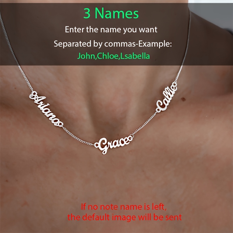 TEMU Personalized Custom Multi-name Necklace - Customize 2-4 Names, Elegant And , Versatile Style. Made Of 18k Gold Plated Stainless Steel. Perfect