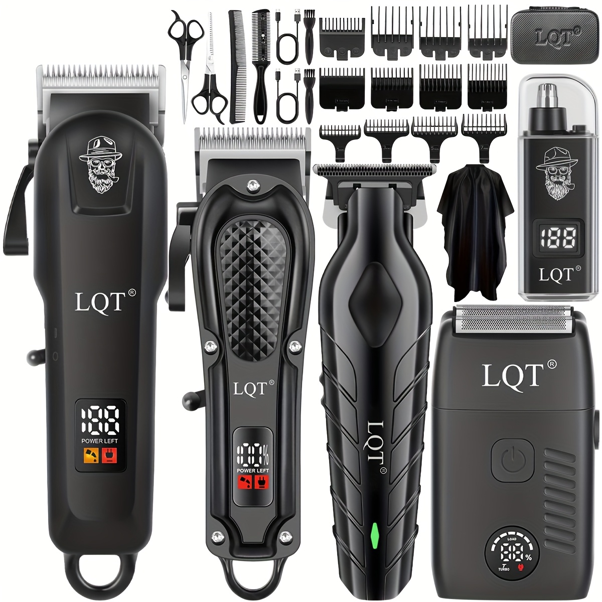   4/5-teilige professionelle elektrische haarschneidemaschine-kollektion, festliche geschenkbox, inklusive aufbewahrung, leistungsstarke leistung ohne haarreißung, mit lcd, usb-aufladung, ideal für den heim- und salongebrauch,   ausgezeichnetes weihnachtsgeschenk zum vatertag