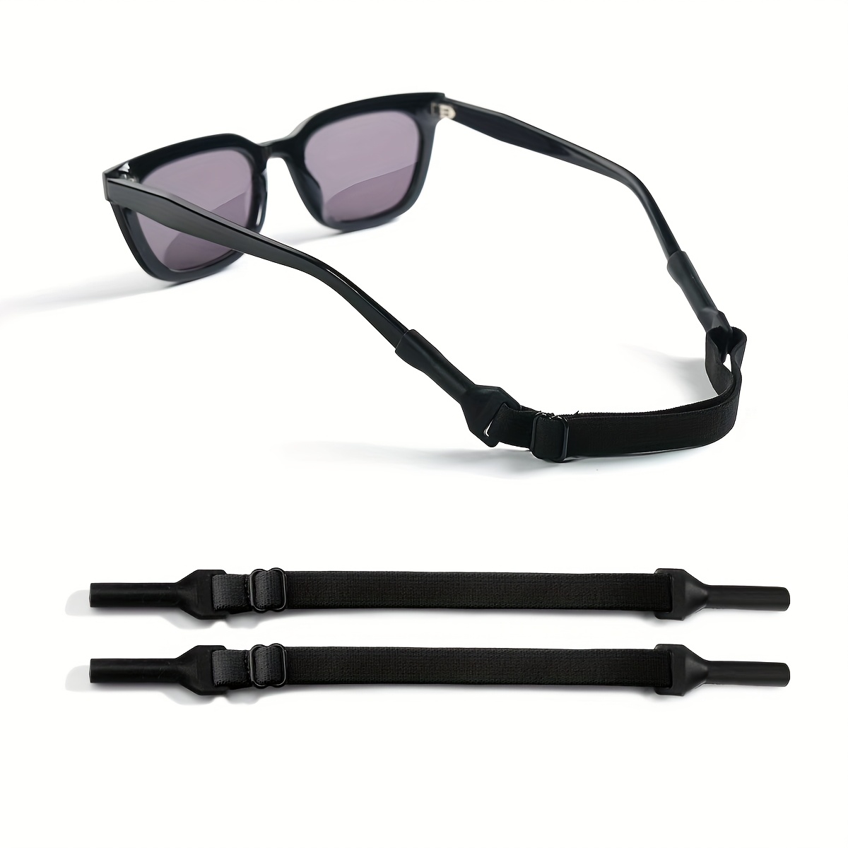 TEMU 2pcs Sports Anti-slip Glasses Strap Set, Colorful Adjustable Elastic Glasses Chain, Anti-loss Glasses Additions For Cycling And Running [random