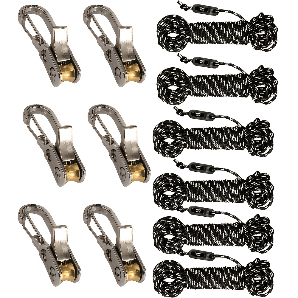 TEMU 12pcs Of Rope Fastening Tools And Tensioners, Easy And Safe Tying Ropes, The Strap With An Adjuster For Easy And Secure Fastening. Heavy-duty