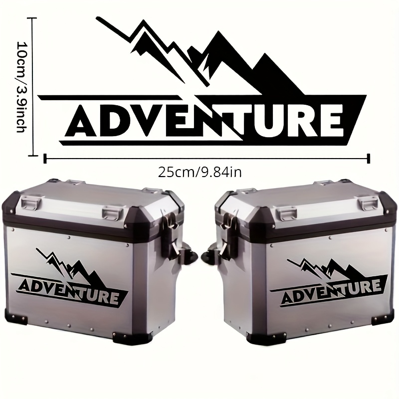 2pcs Creative "adventure" Off-road Car Window Decoration Sticker; Car Window, Motorcycle Fuel Tank, Tail Box Reflective Decoration Sticker