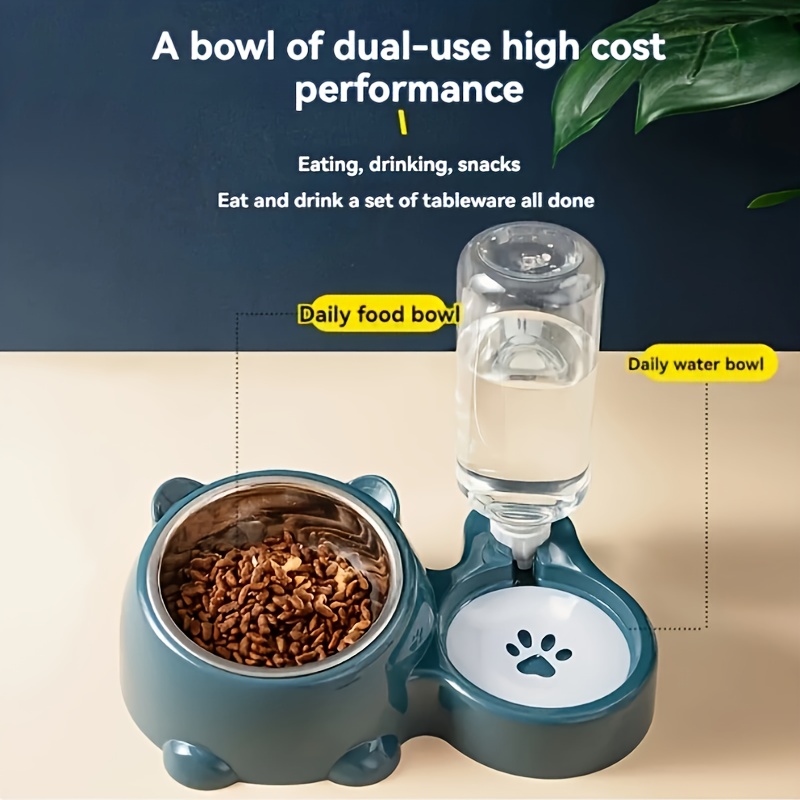 2026 New Style Pet Feeding And Drinking Bowl - Non-Slip Tilted Bowl, Suitable for Cats And Dogs, Without Battery