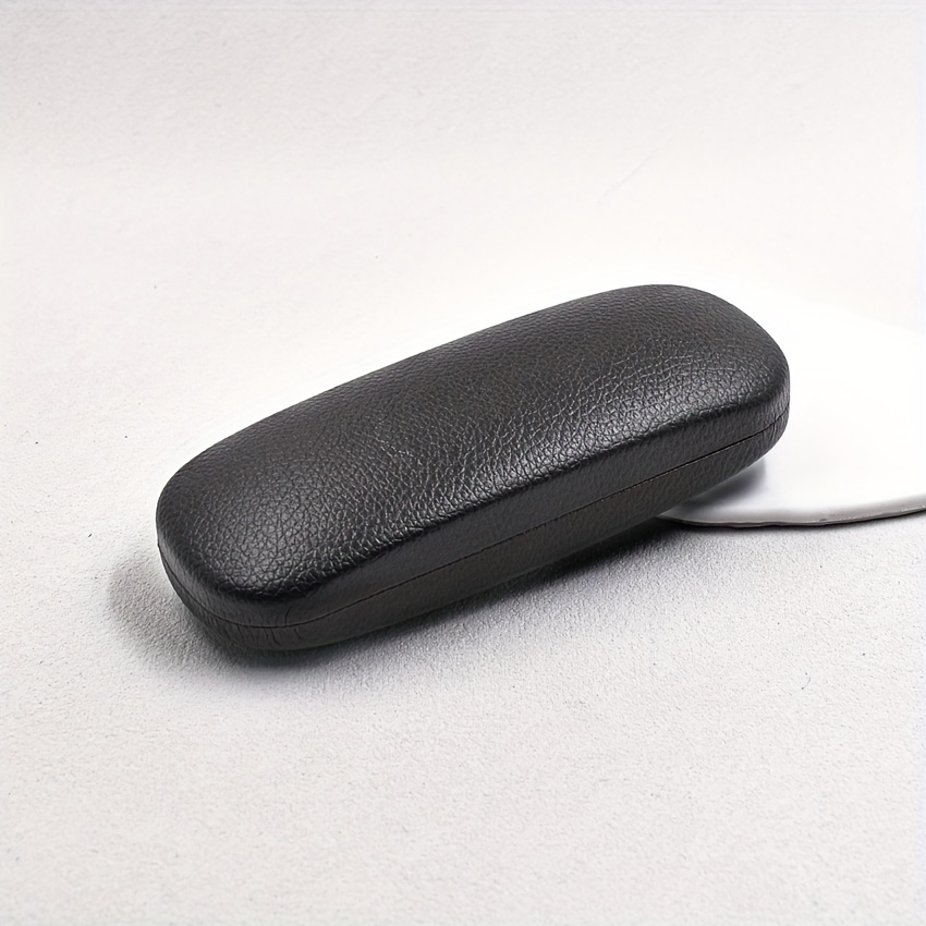1pc Classic Glasses Case Hard Shell Lines Pu Leather Fabrics Spectacle Storage Case Optical Frame Case