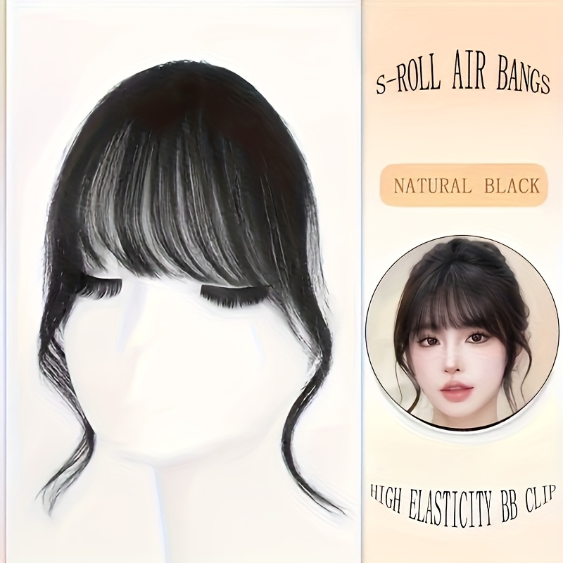 womens curly wave bangs clip in hairpiece high temperature fiber   natural   for music festivals christmas parties details 1