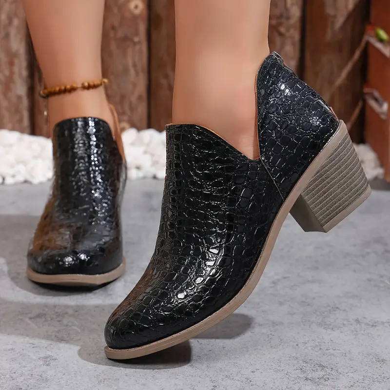 comfortable ladies dress boots low heel Bltiby Women's Ankle Boots Low Heel Fashion Western Cowboy Boot Comfortable Short Booties with Side Zipper Vintage Casual Dress Fall Boots Buckle