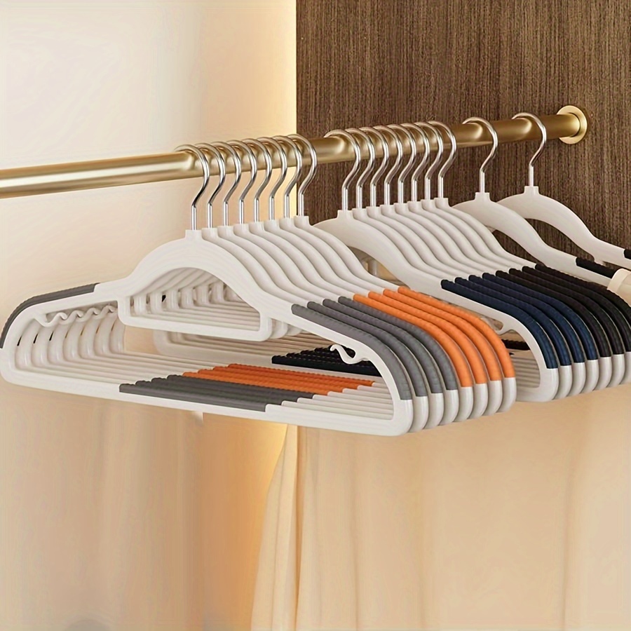 

10pcs Heavy-duty Non-slip Plastic Hangers - Space-saving, Thickened Design For Efficient Clothes Drying Rack, Ideal For Home & Retail Use, Hangers For Clothes