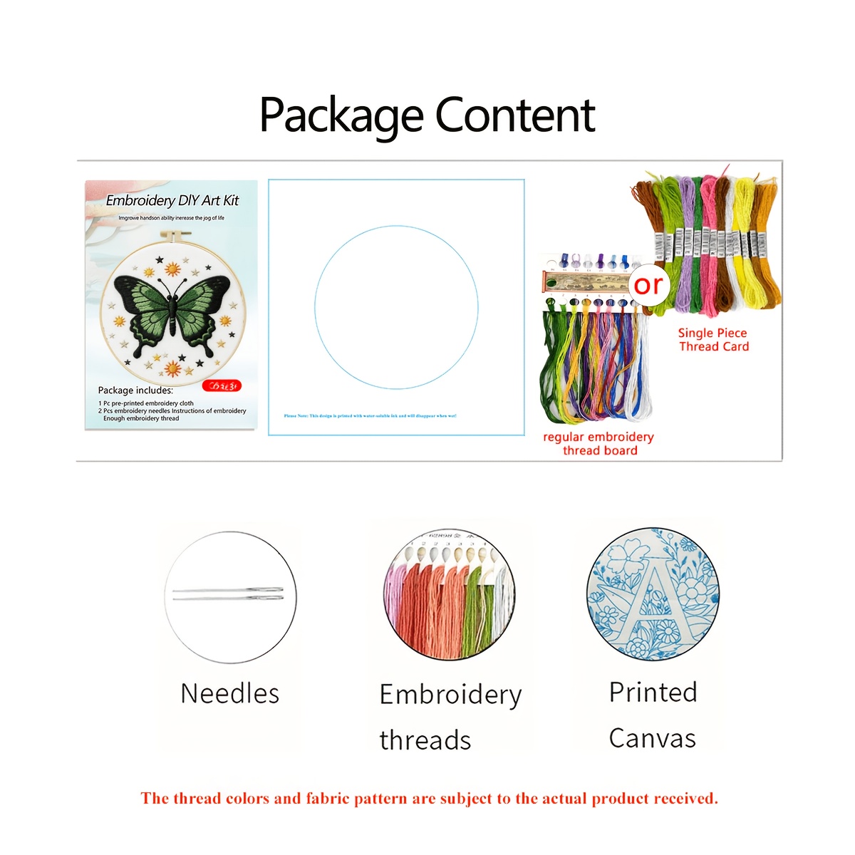 Green Vitality Handcraft Material Pack Embroidery Kit