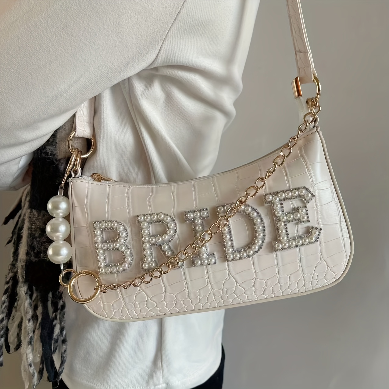 Image of Chic Rhinestone Bride Crescent Single Bridal Shower Supplies Bachelorette Party Honeymoon Trip Beach Travel Best Gift For Partner New Year's Gift Christmas Present